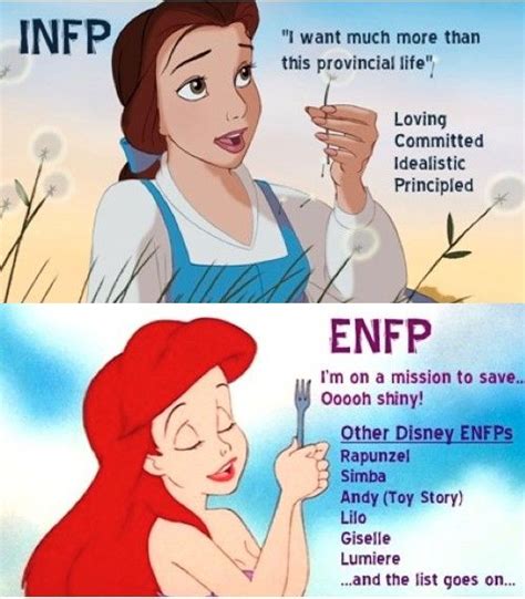 Disney Princess Representations Of Meyers Briggs Personalities Enfp
