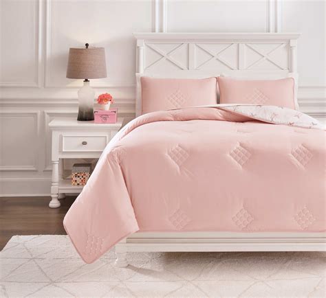 The Lexann Pinkwhitegray Full Comforter Set Available At Rose