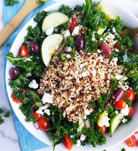 Massaged Kale And Quinoa Greek Salad Beautiful Eats And Things