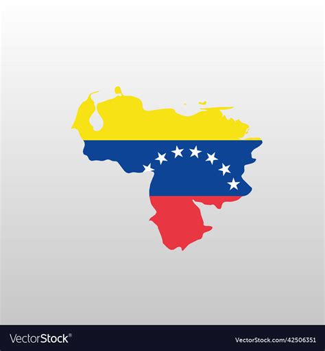 Venezuela National Flag In Country Map Silhouette Vector Image