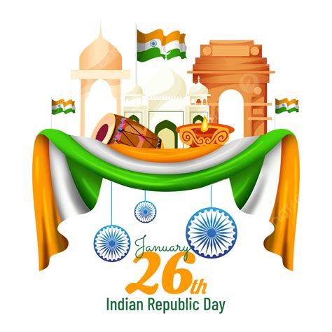 26 Jan Clipart Png Images 26 January Indian Republic Day Flag Building