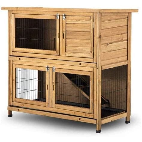 Lovupet Rabbit Hutch Cage With Pull Out Tray 2 Story Indoor Outdoor