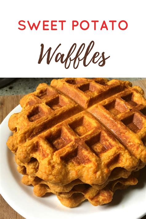 Serve the potato waffles hot, with butter, sour cream and green onions. Sweet Potato Waffles | Sweet potato waffles, Waffles ...