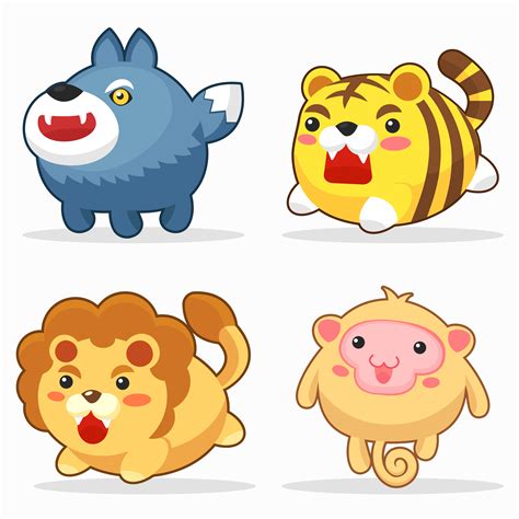 Cute Animals Funny Cartoon Character Set Download Free Vectors Clipart Graphics And Vector Art