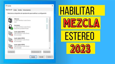 Habilitar Mezcla Estereo En Windows 10 2023 Bien Explicado Youtube