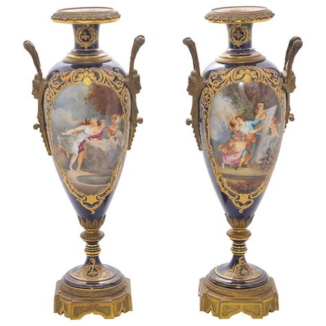 Pair Of 19th Century Sevres Porcelain Vases For Sale At 1stdibs