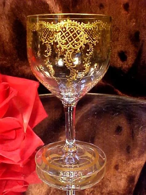 6 Rare Antique Moser Cordial Wine Glasses Ornate Raised Gilt Lt Green To Clear 785 00 Picclick