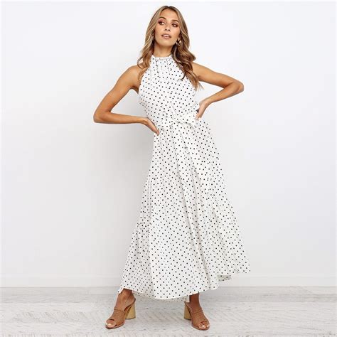 Shop Sleeveless Mid Length Lace Polka Dot Dress At Victoriaswing