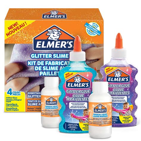 Buy Elmers Glitter Slime Kit With Purple And Blue Glitter Glue Plus 2