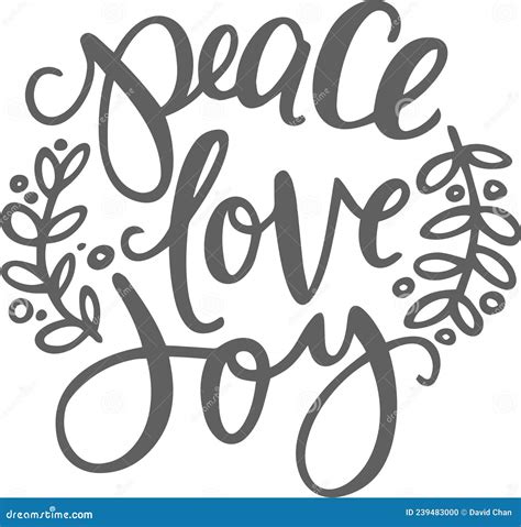 Peace Love Joy Inspirational Quotes Stock Vector Illustration Of