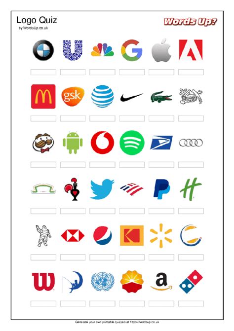 10 Best Logo Trivia Printable Printablee Com Words Up Logo Quiz