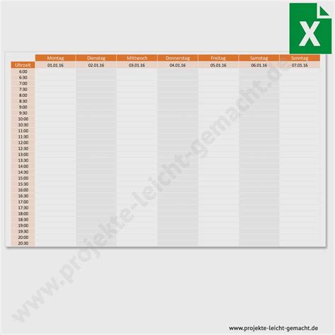 Excel Kalender Vorlage Schön Vorlage Wochenkalender