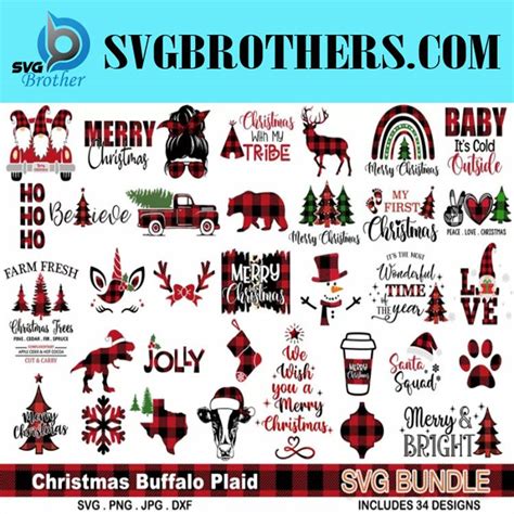 Christmas Buffalo Plaid Svg Bundle Svgbrothers
