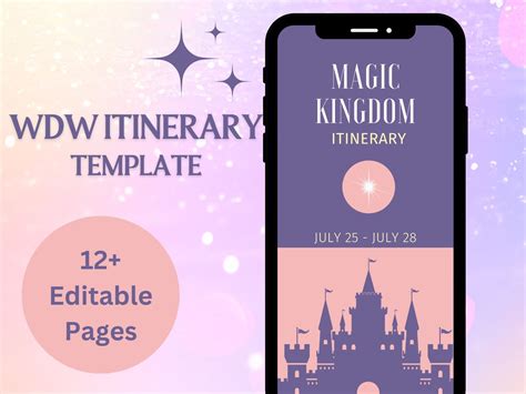 Wdw Itinerary Template Editable Wdw World Travel Planner Wdw Vacation