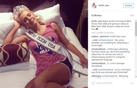 miss teen usa karlie hay allowed to keep crown amid controversy about racial slurs used on twitter