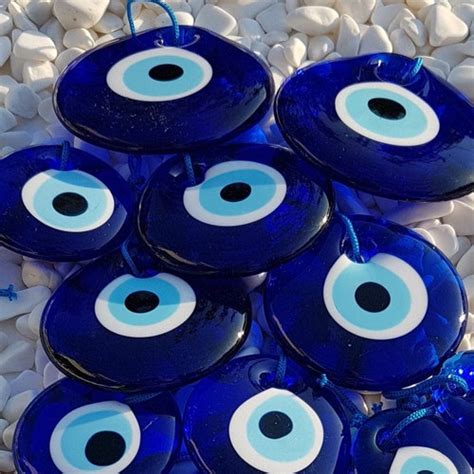 7 Cm Diameter Blue Evil Eye Wall Hanging Glass Turkish Nazar Etsy