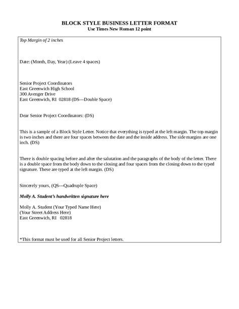 Example of full block business letter filename reinadela selva block format business letter spacing full sample template form style full block format see sample 1 in a full block business letter every component of the letter. 2021 Block Letter Format - Fillable, Printable PDF & Forms ...