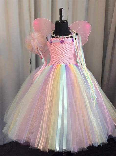 Pastel Rainbow Fairy Princess Costume Tutu Dress Up Set Etsy