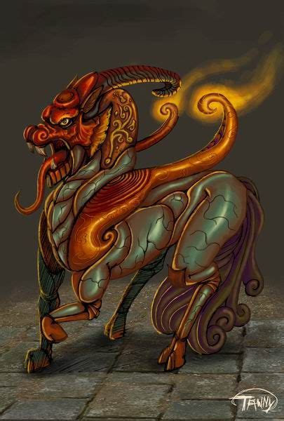 Pixiu Chinese Myth A Winged Lion Like Creature It Loves Eating Gold