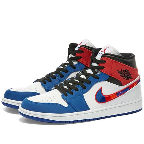 Air Jordan 1 Mid Se White Red And Blue End
