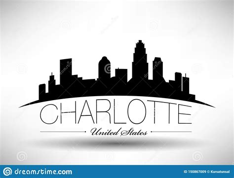 Vector Graphic Design Of Charlotte City Skyline Stock Vector - Illustration of skyscraper ...