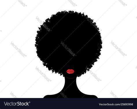 Curly Afro Hair Portrait African Women Logo Icon Vector Image