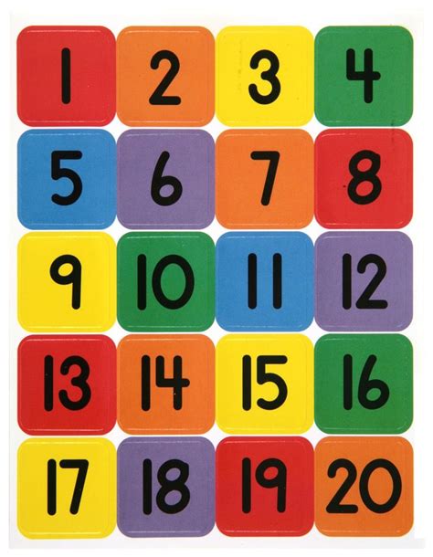 1 20 Number Chart For Preschool Number Chart Numbers Preschool