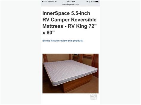It's a longer mattress than a standard king, but slightly narrower. King size RV mattress Central Saanich, Victoria