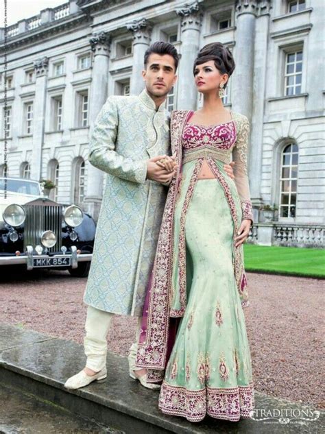 pink and green ish wedding dress asiana collection indian attire indian outfits indian