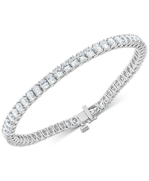 Macys Diamond Oval Tennis Bracelet 8 Ct Tw In 14k White Gold Macys