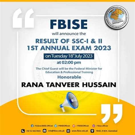 Fbise Islamabad Result Ssc I And Ii 1st Annual Exams Result 2023 Galaxy