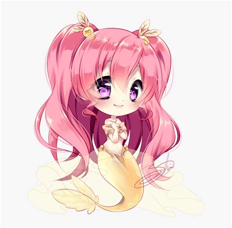 Cute Chibi Mermaid Anime Drawing Hd Png Download Transparent Png