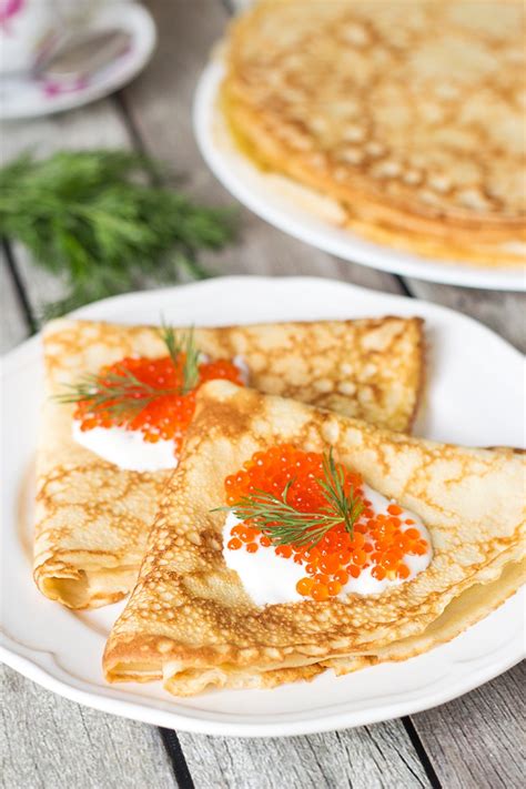 Russian Pancakes Blini W Sweet And Savory Toppings