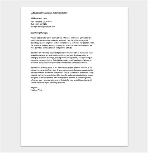 reference letter template 50 for word and pdf format