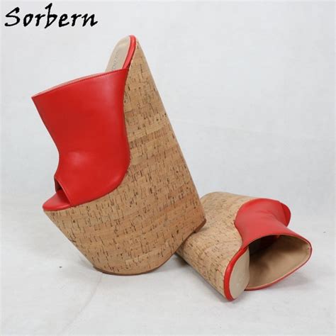Sorbern 12 Inch Extreme High Heel Mules Women Shoes Crok Wedges