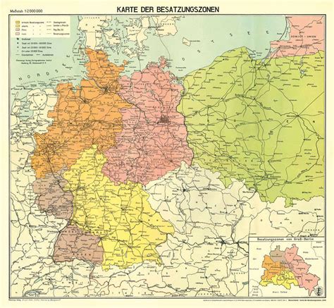 Historische Karte Deutschland Besatzungszonenkarte 1946