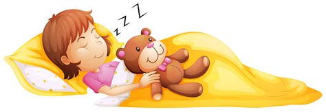 A Young Girl Sleeping With Her Toy 431654 Vector Art At Vecteezy