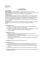 Ratings and evaluations of public speakers, presenters, speeches, and presentations. FORMAL OUTLINE bullying - Tenesha Davis Public Speaking Dr ...