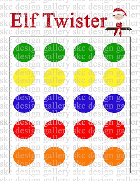Elf Twister Game Instant Downloadable Pdf Etsy