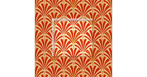 Art Deco Fan Pattern Mandarin Orange Fabric Zazzle
