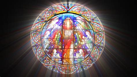 Bright light shining in the background and cargo. Sun Shining Through A Stained Glass Roof With The Vatican ...
