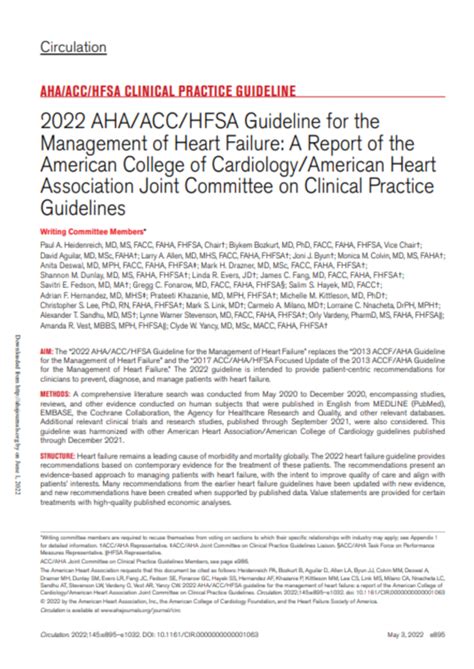 2022 Ahaacchfsa Guideline For The Management Of Heart Failure Ipass