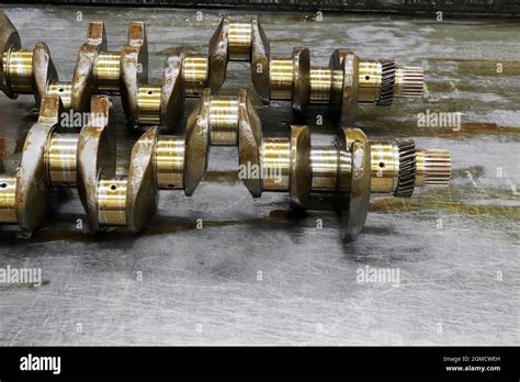 Mechanical And Engineering Concept New Engine Crankshaft Stock Photo