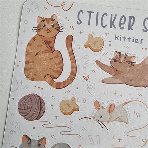 Embellishments Stickers Scrapbooking Little Cat Bullet Journal Sticker