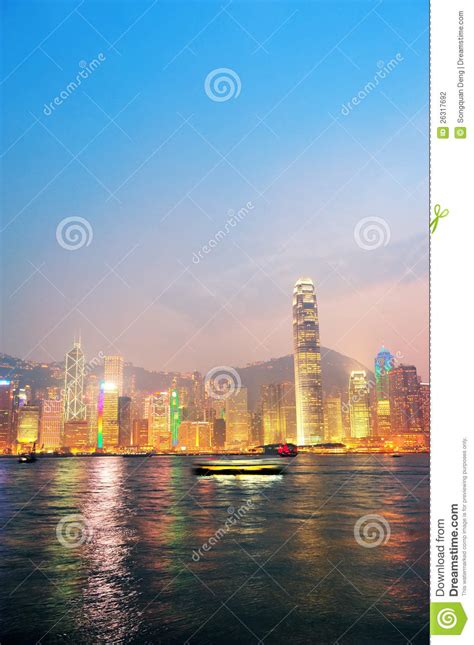Hong Kong Victoria Harbor Morning Stock Photo Image Of