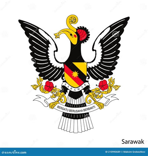 Coat Of Arms Of Sarawak Is A Malaysian Region Vector Emblem Stock