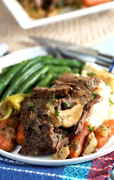 In a hurry scrap the mashed potatoes and make it super simple by throwing in chunks of potatoes with the carrots and onions. The Best Mississippi Pot Roast Recipe - The Suburban Soapbox