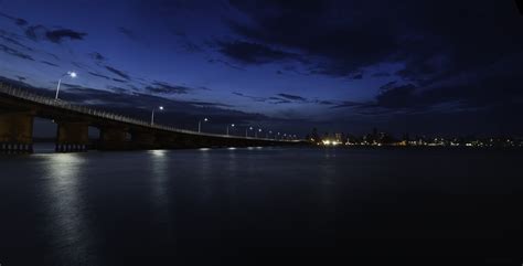 Wallpaper Ocean Street City Longexposure Bridge Blue Light