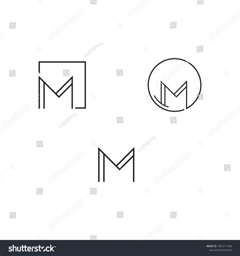Letter M Line Logo Designminimal Monochrome Stock Vector Royalty Free