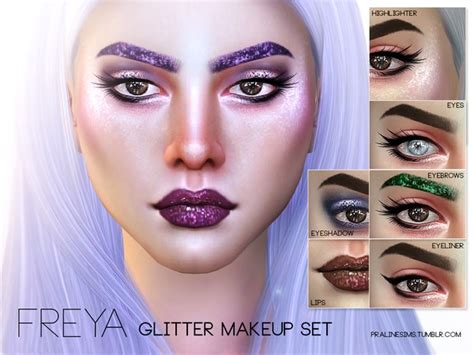 Freya Glitter Makeup Set By Pralinesims At Tsr Sims 4 Updates